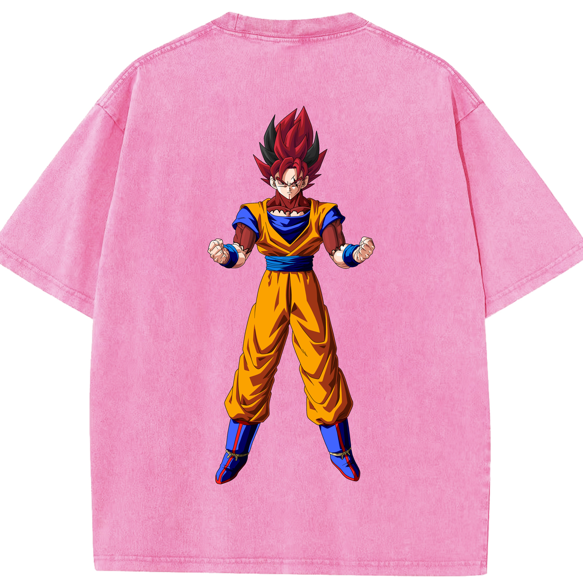 （画像用） ドラゴンボール 孫悟空（そん ごくう）Son Goku カカロット DRAGON BALL Kakarotto 綿100% ヴィンテージ風 半袖Tシャツ（背面プリント）